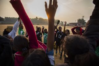 Girls from the Laureus Sport for Good Yuwa Progarmme India